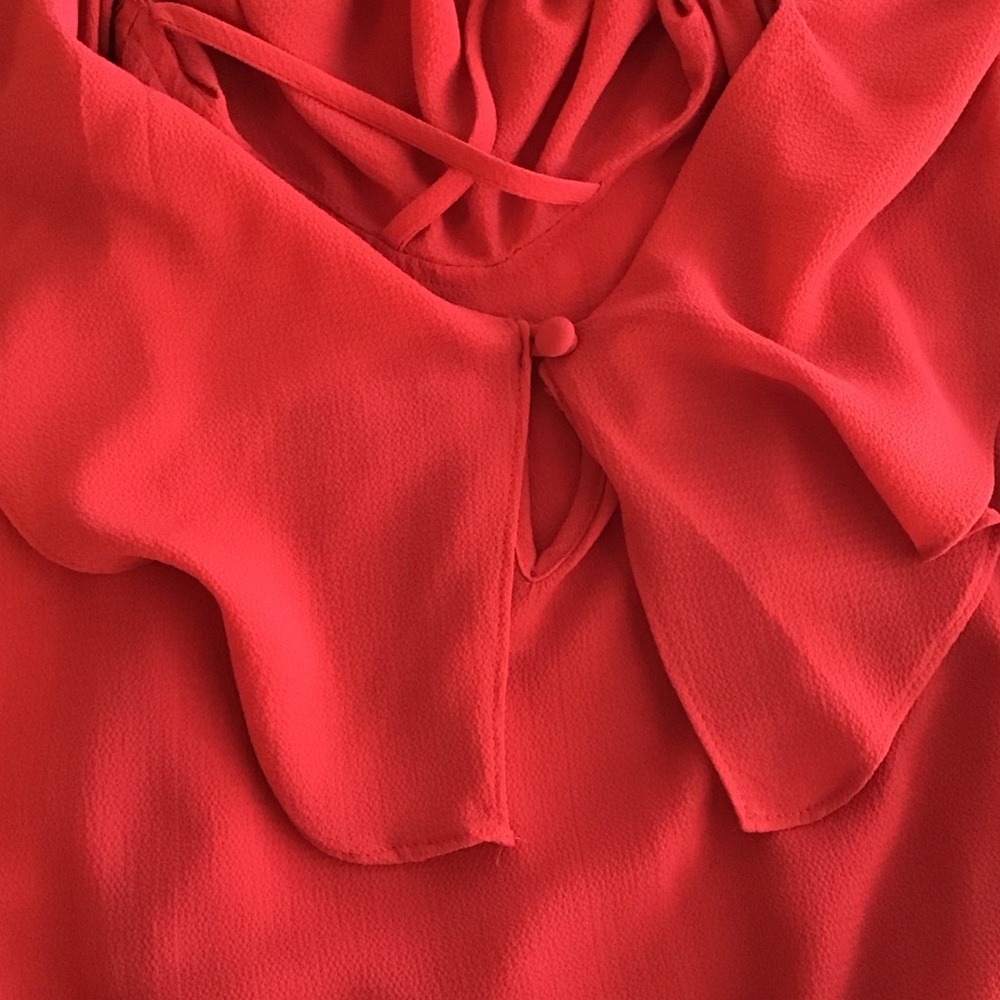 B. Smart Red Ruffled Jumpsuit - Picture 3 of 5
